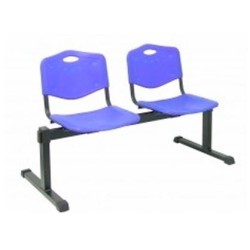 PIQUERAS Y CRESPO BANCADA ISO 2 PLAZAS ASIENTO Y RESPALDO PVC AZUL