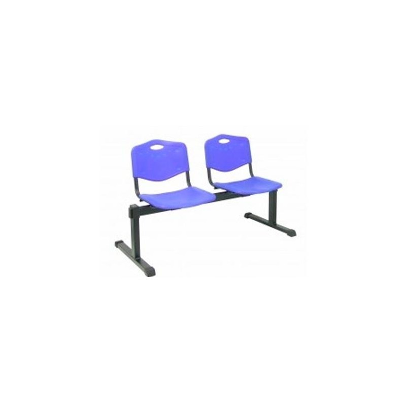 PIQUERAS Y CRESPO BANCADA ISO 2 PLAZAS ASIENTO Y RESPALDO PVC AZUL