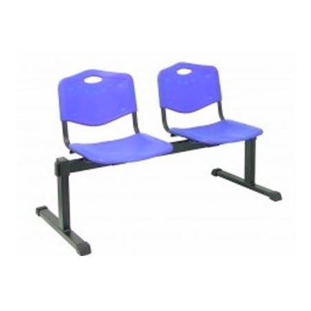 PIQUERAS Y CRESPO BANCADA ISO 2 PLAZAS ASIENTO Y RESPALDO PVC AZUL