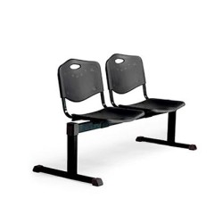 PIQUERAS Y CRESPO BANCADA ISO 2 PLAZAS ASIENTO Y RESPALDO PVC NEGRO