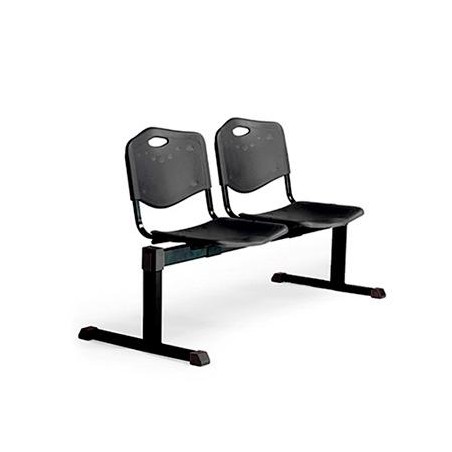 PIQUERAS Y CRESPO BANCADA ISO 2 PLAZAS ASIENTO Y RESPALDO PVC NEGRO