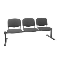 PIQUERAS Y CRESPO BANCADA ISO 3 PLAZAS TAPIZADO ARAN NEGRO