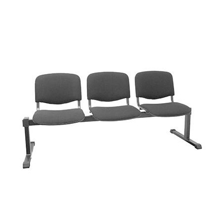 PIQUERAS Y CRESPO BANCADA ISO 3 PLAZAS TAPIZADO ARAN NEGRO