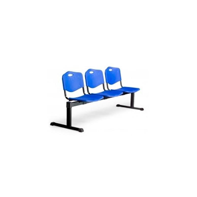 PIQUERAS Y CRESPO BANCADA ISO 3 PLAZAS ASIENTO Y RESPALDO PVC AZUL