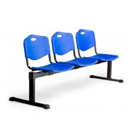 PIQUERAS Y CRESPO BANCADA ISO 3 PLAZAS ASIENTO Y RESPALDO PVC AZUL