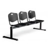 PIQUERAS Y CRESPO BANCADA ISO 3 PLAZAS ASIENTO Y RESPALDO PVC NEGRO