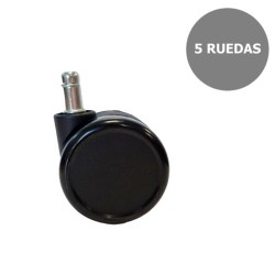 PIQUERAS Y CRESPO KIT 5 RUEDAS NAILON Ø65MM PARA SILLA PERNO 11MM NEGRO