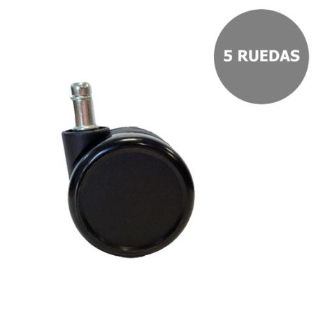 PIQUERAS Y CRESPO KIT 5 RUEDAS NAILON Ø65MM PARA SILLA PERNO 11MM NEGRO