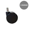 PIQUERAS Y CRESPO KIT 5 RUEDAS NAILON Ø65MM PARA SILLA PERNO 11MM NEGRO