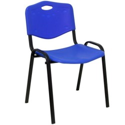 PIQUERAS Y CRESPO PACK DE 2 SILLAS FIJAS APILABLES ISO ASIENTO Y RESPALDO PVC AZUL