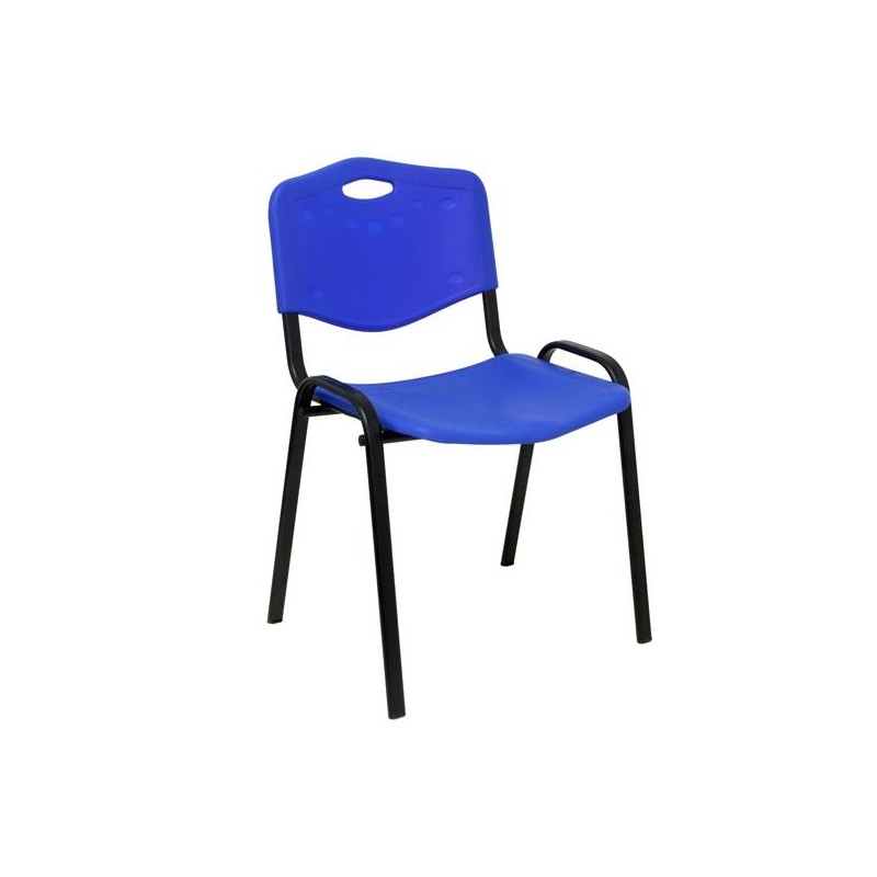 PIQUERAS Y CRESPO PACK DE 2 SILLAS FIJAS APILABLES ISO ASIENTO Y RESPALDO PVC AZUL