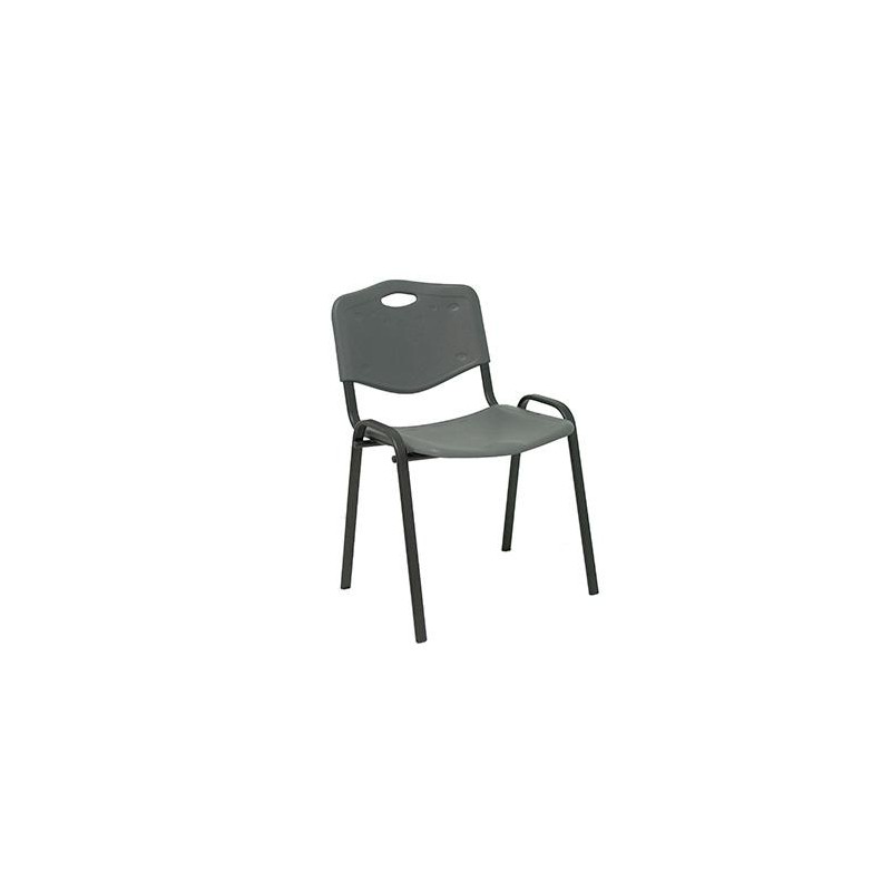 PIQUERAS Y CRESPO PACK DE 2 SILLAS FIJAS APILABLES ISO ASIENTO Y RESPALDO PVC GRIS