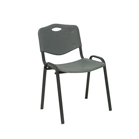 PIQUERAS Y CRESPO PACK DE 2 SILLAS FIJAS APILABLES ISO ASIENTO Y RESPALDO PVC GRIS