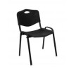 PIQUERAS Y CRESPO PACK DE 2 SILLAS FIJAS APILABLES ISO ASIENTO Y RESPALDO PVC NEGRO
