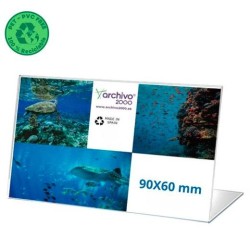 ARCHIVO 2000 EXPOSITOR DE SOBREMESA L FLEXIBLE 90X60MM HORIZONTAL PET 100% RECICLABLE