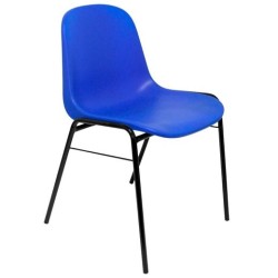 PIQUERAS Y CRESPO PACK DE 4 SILLAS FIJAS APILABLES BETA ASIENTO Y RESPALDO PVC AZUL