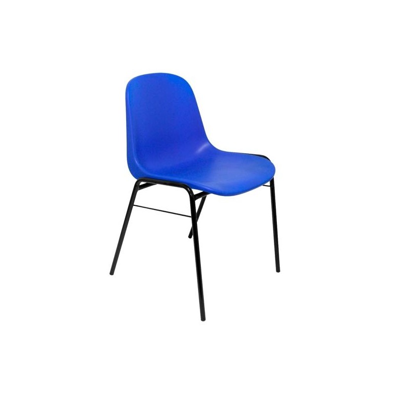 PIQUERAS Y CRESPO PACK DE 4 SILLAS FIJAS APILABLES BETA ASIENTO Y RESPALDO PVC AZUL