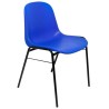 PIQUERAS Y CRESPO PACK DE 4 SILLAS FIJAS APILABLES BETA ASIENTO Y RESPALDO PVC AZUL