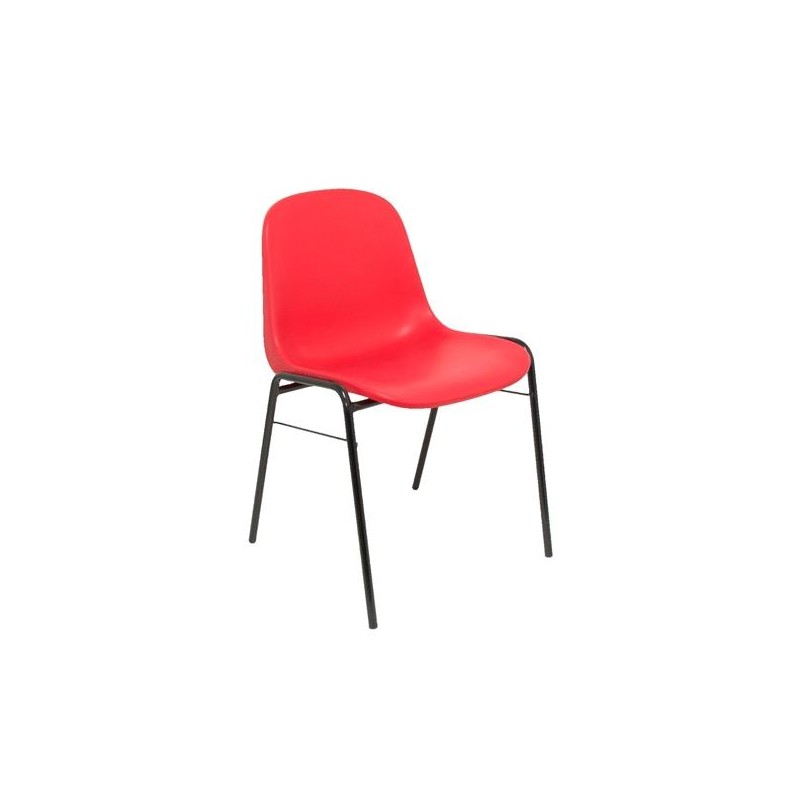 PIQUERAS Y CRESPO PACK DE 4 SILLAS FIJAS APILABLES BETA ASIENTO Y RESPALDO PVC ROJO
