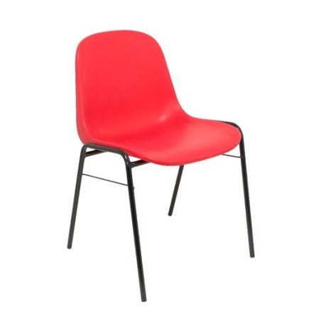 PIQUERAS Y CRESPO PACK DE 4 SILLAS FIJAS APILABLES BETA ASIENTO Y RESPALDO PVC ROJO