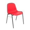PIQUERAS Y CRESPO PACK DE 4 SILLAS FIJAS APILABLES BETA ASIENTO Y RESPALDO PVC ROJO