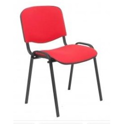 PIQUERAS Y CRESPO PACK DE 4 SILLAS FIJAS APILABLES ISO TAPIZADA ARAN ROJO