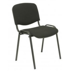 PIQUERAS Y CRESPO PACK DE 4 SILLAS FIJAS APILABLES ISO TAPIZADA ARAN NEGRO