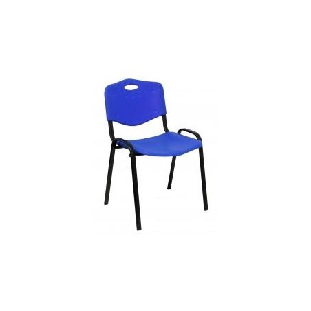 PIQUERAS Y CRESPO PACK DE 4 SILLAS FIJAS APILABLES ISO ASIENTO Y RESPALDO PVC AZUL