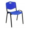 PIQUERAS Y CRESPO PACK DE 4 SILLAS FIJAS APILABLES ISO ASIENTO Y RESPALDO PVC AZUL