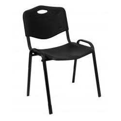 PIQUERAS Y CRESPO PACK DE 4 SILLAS FIJAS APILABLES ISO ASIENTO Y RESPALDO PVC NEGRO