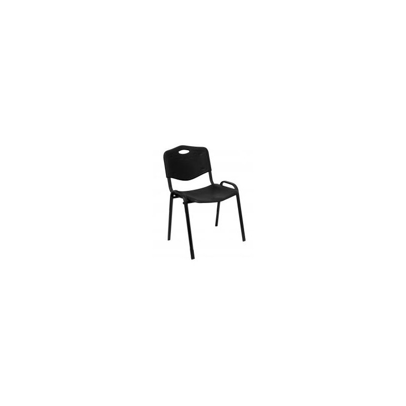 PIQUERAS Y CRESPO PACK DE 4 SILLAS FIJAS APILABLES ISO ASIENTO Y RESPALDO PVC NEGRO
