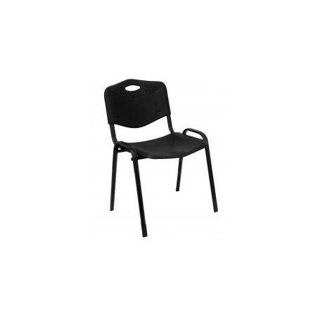 PIQUERAS Y CRESPO PACK DE 4 SILLAS FIJAS APILABLES ISO ASIENTO Y RESPALDO PVC NEGRO