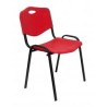 PIQUERAS Y CRESPO PACK DE 4 SILLAS FIJAS APILABLES ISO ASIENTO Y RESPALDO PVC ROJO