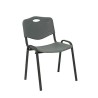 PIQUERAS Y CRESPO PACK DE 4 SILLAS FIJAS APILABLES ISO ASIENTO Y RESPALDO PVC GRIS