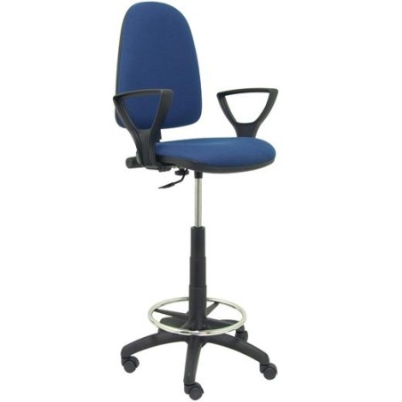 PIQUERAS Y CRESPO TABURETE AYNA B/FIJOS REGULABLE EN ALTURA Y ARO REPOSAPIÉS TAPIZADO BALI AZUL MARINO
