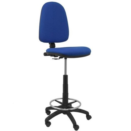 PIQUERAS Y CRESPO TABURETE AYNA S/BRAZOS REGULABLE EN ALTURA Y ARO REPOSAPIÉS TAPIZADOS EN TEJIDO BALI AZUL