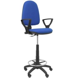 PIQUERAS Y CRESPO TABURETE AYNA B/FIJOS REGULABLE EN ALTURA Y ARO REPOSAPIÉS TAPIZADO BALI AZUL