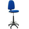 PIQUERAS Y CRESPO TABURETE AYNA S/BRAZOS REGULABLE EN ALTURA Y ARO REPOSAPIÉS RUEDAS DE PARQUÉ TAPIZADO BALI AZUL