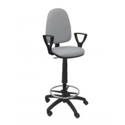 PIQUERAS Y CRESPO TABURETE AYNA GIRATORIO CP ARO REPOSAPIÉS B/FIJOS TAPIZADO BALI GRIS