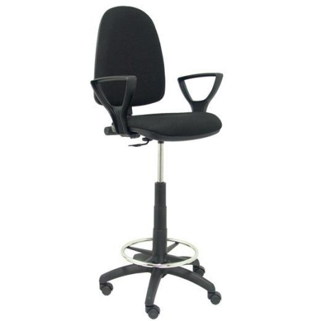 PIQUERAS Y CRESPO TABURETE AYNA B/FIJOS REGULABLE EN ALTURA Y ARO REPOSAPIÉS TAPIZADO BALI NEGRO