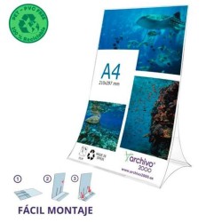 ARCHIVO 2000 EXPOSITOR DE SOBREMESA L FLEXIBLE Y PLEGABLE DIN A4 VERTICAL PET 100% RECICLABLE