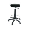 PIQUERAS Y CRESPO TABURETE TOLOSA GIRATORIO REGULABLE CON ARO REPOSAPIÉS TAPIZADO ARAN NEGRO
