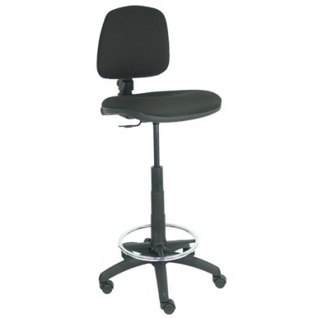 PIQUERAS Y CRESPO TABURETE ISSO GIRATORIO CP REPOSAPIES REGULABLE ASIENTO/RESPALDO TEJIDO BALI NEGRO