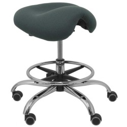 PIQUERAS Y CRESPO TABURETE ALATOZ GIRATORIO ANATÓMICO BASE CROMADA TEJIDO BALI GRIS OSCURO