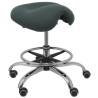 PIQUERAS Y CRESPO TABURETE ALATOZ GIRATORIO ANATÓMICO BASE CROMADA TEJIDO BALI GRIS OSCURO
