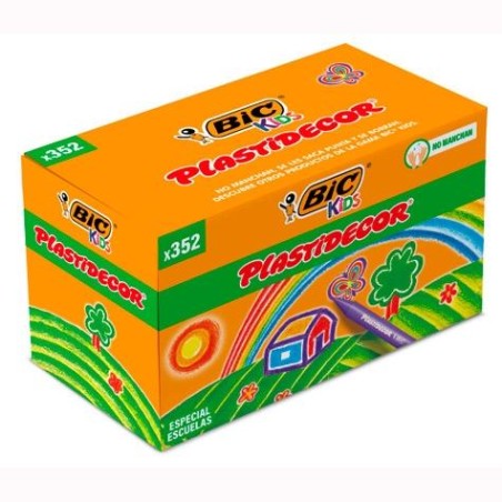 PLASTIDECOR CERAS KIDS ESPECIAL ESCUELAS 16 COLORES SURTIDOS CAJA 352 UD