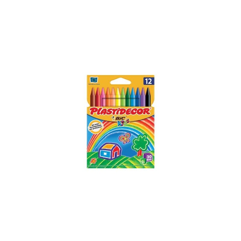 PLASTIDECOR CERAS KIDS COLORES SURTIDOS ESTUCHE 12 UD