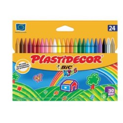 PLASTIDECOR CERAS KIDS COLORES SURTIDOS ESTUCHE 24 UD