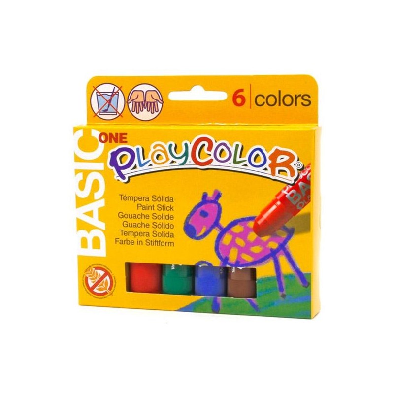 PLAYCOLOR TÉMPERAS SÓLIDAS BASIC ONE BARRA ESTUCHE DE 6 C/SURTIDOS