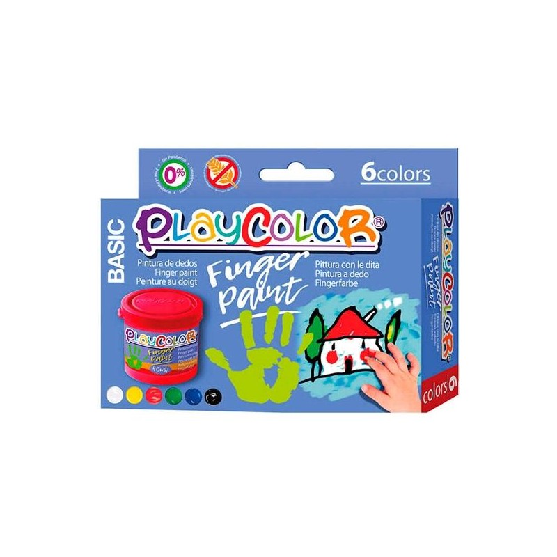 PLAYCOLOR PACK 6 BOTES PINTURA DE DEDOS 40ML FINGER PAINT BASIC C/SURTIDOS